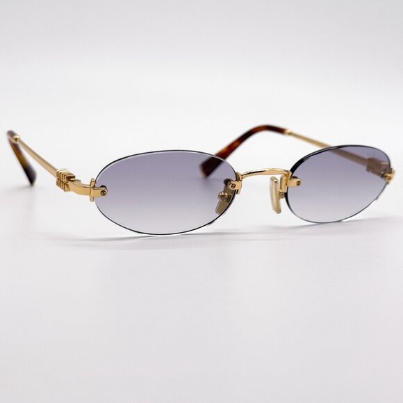 NEW MIU MIU SUNGLASSES MUA54S 5AK04O OVAL GOLD WOMEN SUNGLASSES MU A54S SMU A54 main image 5